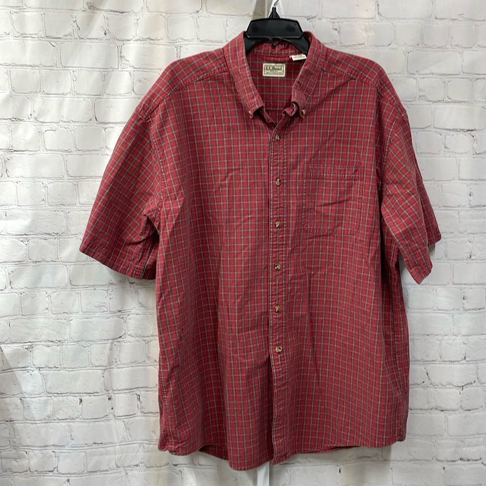 L.L. Bean cotton button from short sleeve XL shirt
